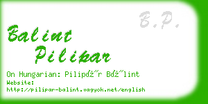 balint pilipar business card